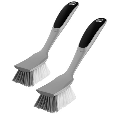 MR.SiGA,Dish Brush with Non Slip Handle Built-in Scraper.Brush