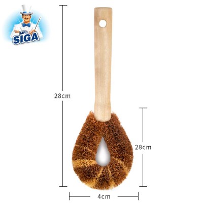 Mr. SIGA Kitchen Cleaning  Wooden Nature Coconut Brush. Brush